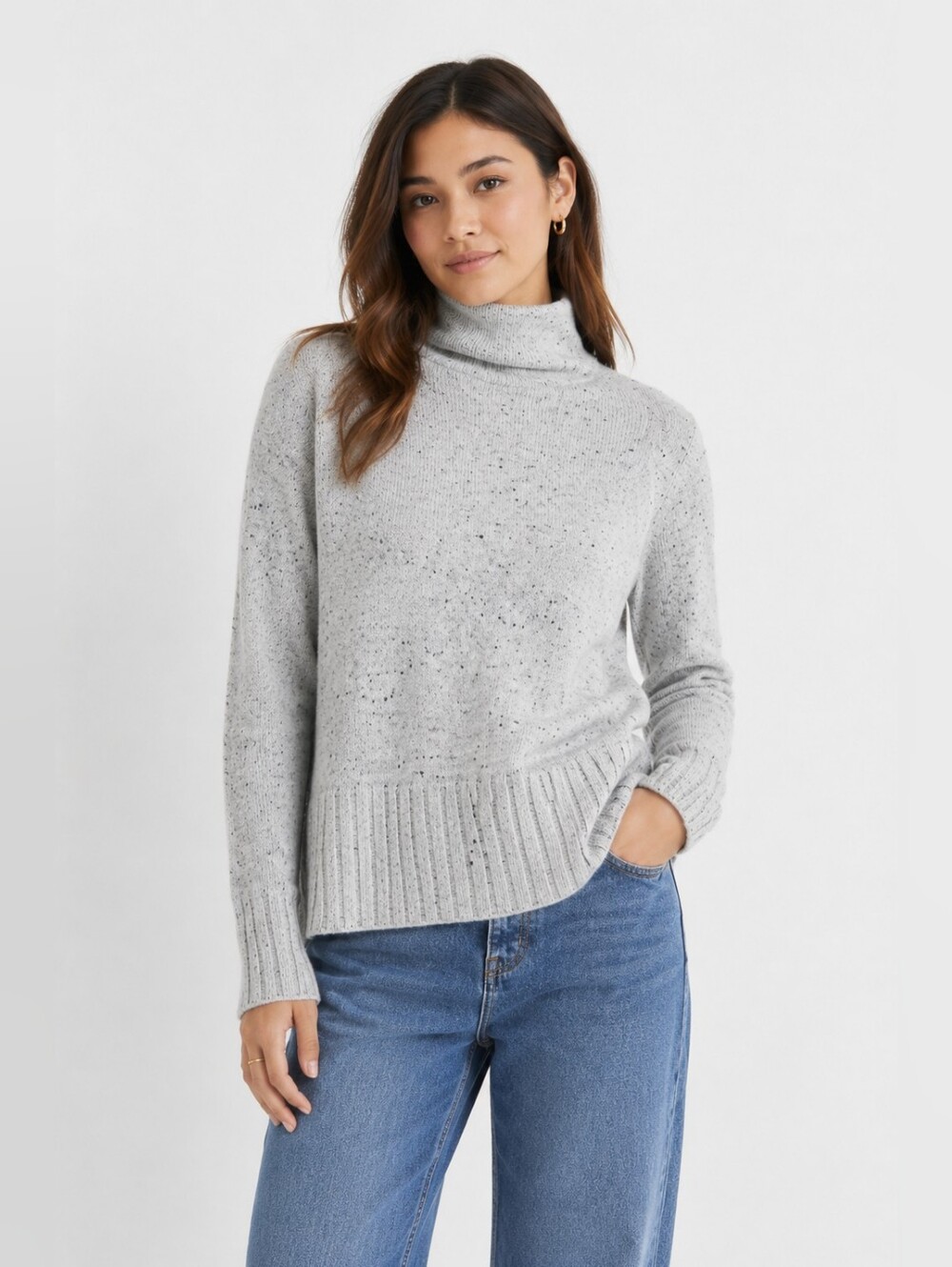 MADEWELL Women's Wool Blend Donegal Inland Turtleneck Sweater in Coziest Yarn